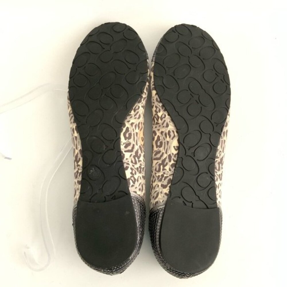Coach Shine Sequin Animal Print Cap-toe Flats Gray 9.5 - Picture 8 of 10